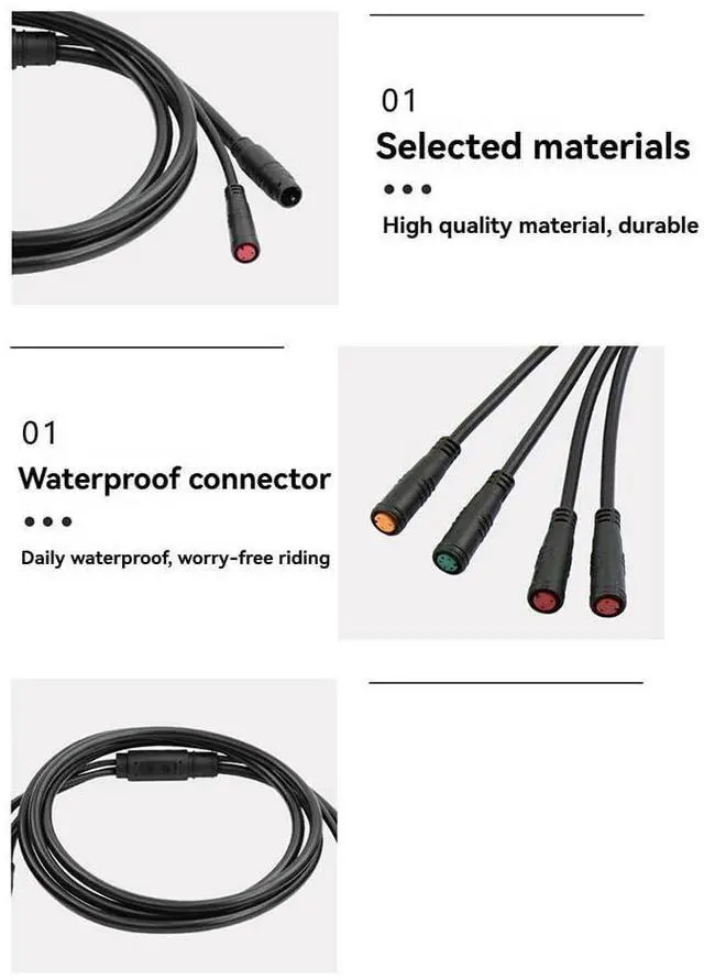Alt view image 12 of 12 - Electric Bicycle Cable 1TO5 Waterproof Cable Leads Wires for KT Controller Motor Throttle Brake Display