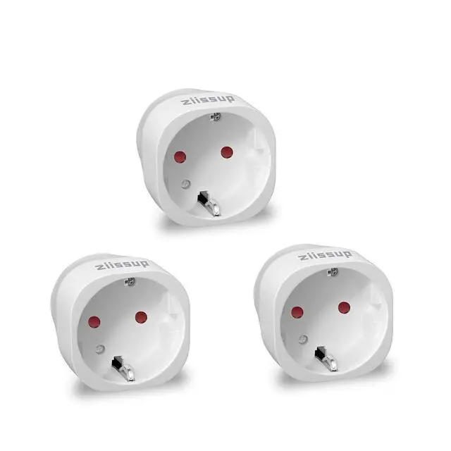Alt view image 8 of 14 - European to USA Plug Adapter, EU to US Plug Adapter, Europe to USA Travel Converter for Most of Europe EU Spain France Type C/E/F Plugs to US Power Adapter, 3-Packs White