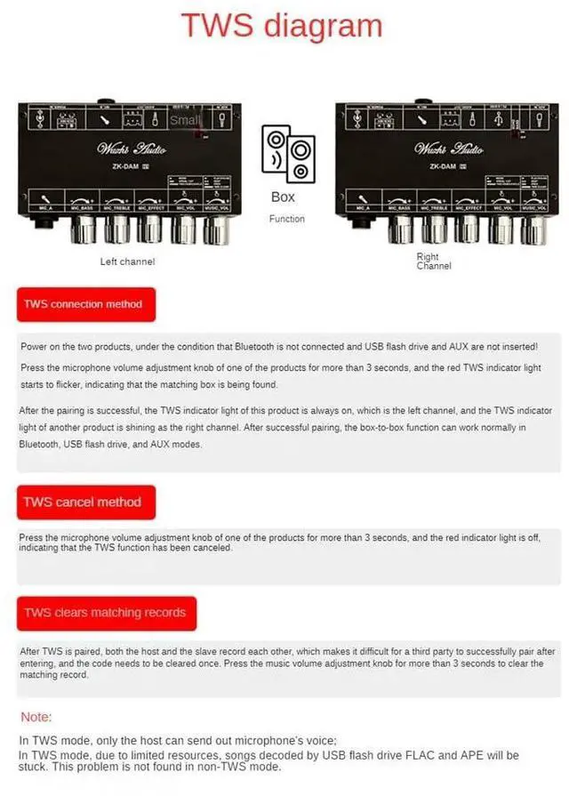 Alt view image 11 of 14 - Dam H1 Microphone Preamplifier Board Digital Karaoke Reverberation Board Accessories Kit with Bluetooth Decoding Amplifier DC 8-36V