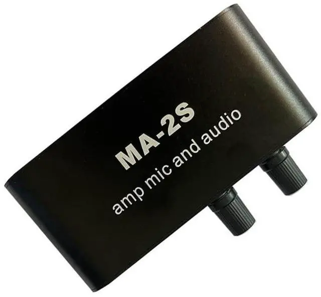Alt view image 9 of 12 - 6.5mm Dynamic Microphone 3.5mm Condenser Microphone Headphone Amplifier Audio Preamplifier Mixing Board MA-2S
