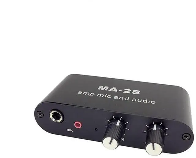 Alt view image 12 of 12 - 6.5mm Dynamic Microphone 3.5mm Condenser Microphone Headphone Amplifier Audio Preamplifier Mixing Board MA-2S