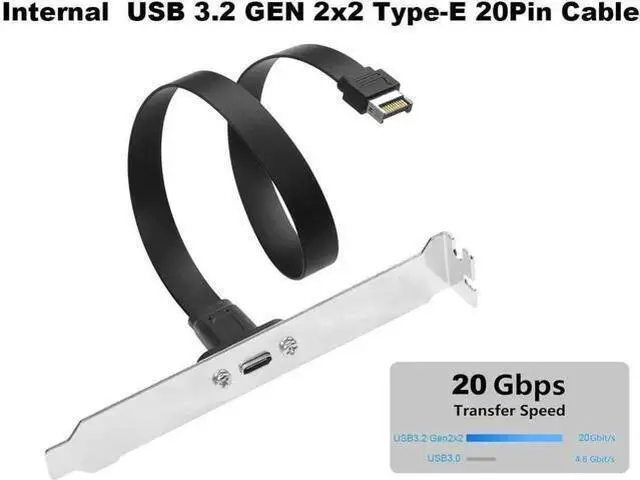 Alt view image 12 of 14 - Vszerda 20Gbps USB 3.2 Gen 2x2 USB-C Adapter Flat Cable, Internal USB 3.2 20-Pin Type-E