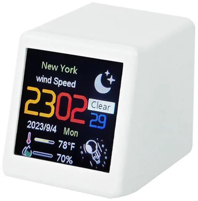 Alt view image 8 of 14 - Smart WiFi Weather Station Clock DIY Cute GIF Animations Desktop Decoration Electronic Album Function MINI Clock B Easy Install