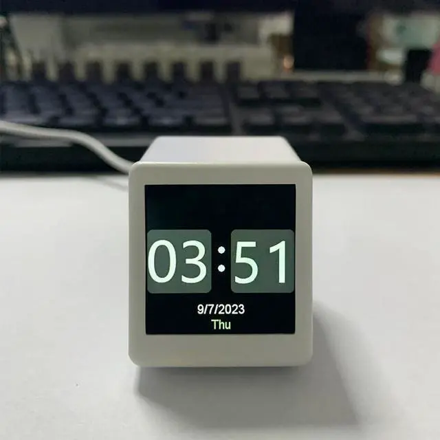 Alt view image 12 of 14 - Smart WiFi Weather Station Clock DIY Cute GIF Animations Desktop Decoration Electronic Album Function MINI Clock B Easy Install