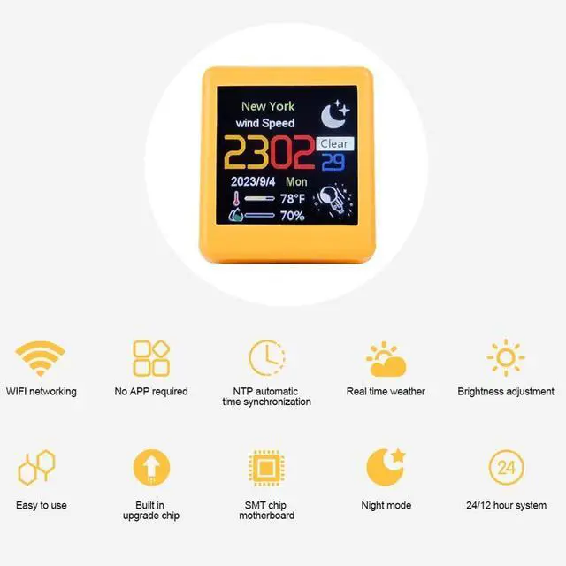 Alt view image 11 of 14 - Smart WiFi Weather Station Clock DIY Cute GIF Animations Desktop Decoration Electronic Album Function MINI Clock B Easy Install