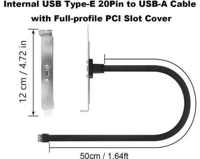 Alt view image 14 of 14 - Vszerda 20Gbps USB 3.2 Gen 2x2 USB-C Adapter Flat Cable, Internal USB 3.2 20-Pin Type-E