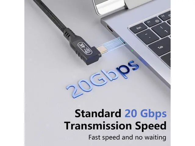 Alt view image 9 of 14 - Vszerda 20 Gbps USB-c Right Angle Extension, USB c Male to Female 16.5ft, 4K Extended Cord Extender,USB 3.2 Extension 100W PD Fast Charging Compatibility with Laptop Tablet Mobile Phone