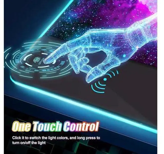 Alt view image 11 of 14 - ToLuLu Wireless Charging RGB Gaming Mouse Pad, 15W LED Mouse Mat with 30W Charger, 14 Light Modes Large Mousepad with Wrist Support, Non-Slip Rubber Base Desk Mat Computer Keyboard Pad, Galaxy Nebula