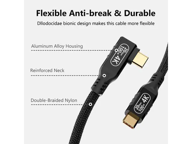 Alt view image 11 of 14 - Vszerda 20 Gbps USB-c Right Angle Extension, USB c Male to Female 16.5ft, 4K Extended Cord Extender,USB 3.2 Extension 100W PD Fast Charging Compatibility with Laptop Tablet Mobile Phone