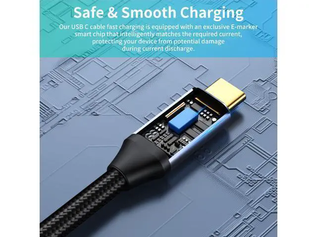 Alt view image 12 of 14 - Vszerda Long USB C to USB C Cable 16ft,USB C 3.1 Gen 2 Cable, USB C Video Cable 4K, 100W Fast Charging, 10Gbps Data Transfer, Compatible with iPhone 15 chargering Cable 5m Cords,Monitor