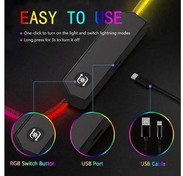 Alt view image 8 of 10 - Armanza RGB Gaming Mouse Pad, Large Mousepad with Led Light, Gaming Accessories Keyboard Pad for Desk, Non-Slip Rubber Base Big Mouse Mat for Gamer, 31.5 X 11.8 Inch, Golden Galaxy