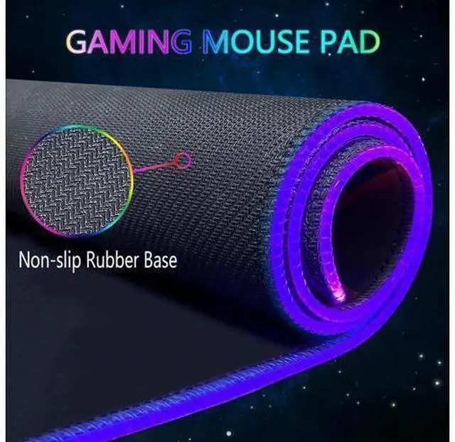 Alt view image 10 of 10 - Armanza RGB Gaming Mouse Pad, Large Mousepad with Led Light, Gaming Accessories Keyboard Pad for Desk, Non-Slip Rubber Base Big Mouse Mat for Gamer, 31.5 X 11.8 Inch, Golden Galaxy