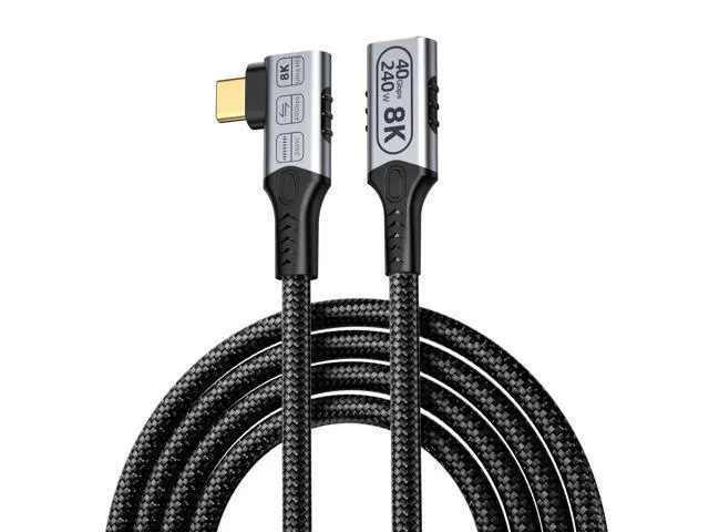 Alt view image 8 of 14 - long right angle usb4 extension 6.6FT/2M for Thunderbolt 4 Extension Cable high Speed 40Gbps Data Transfer, 8k/4k@60hz video,240w Fast Charging,male to female usbc high speed 90 degree extension cable