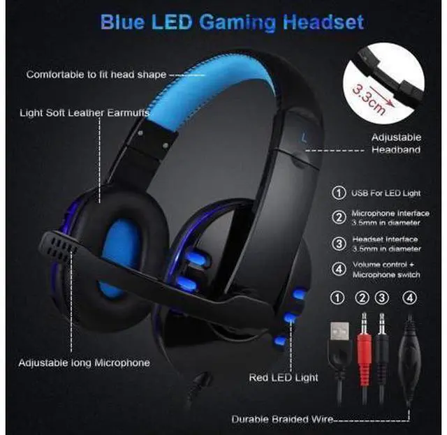 Alt view image 11 of 12 - Backlit Gaming Keyboard and Mouse and LED Headset Combo,USB Wired 3 Color Crack Backlit Keyboard,Blue LED Light Gaming Headset,Gaming Keyboard Mouse Headphone Set for Work and Game