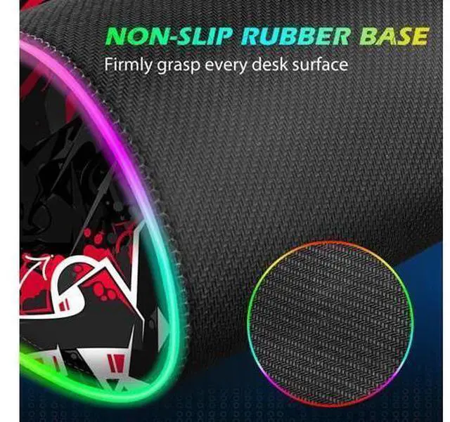 Alt view image 10 of 10 - ToLuLu RGB Gaming 5/7.5/10/15W 10 Light Modes Wireless Charging Mouse Pad, LED Mouse Pad Computer Keyboard Mat Mousepad, 800x300x4MM Extended Large Desk Mat for Gaming, MacBook, Laptop, PC,Red Black