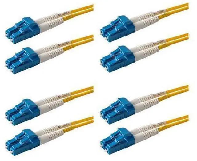 Alt view image 6 of 10 - SpeedyFiberTX 4-Pack 1 Foot LC to LC Fiber Patch Cable, Corning SMF-28 Singlemode 9/125um Ultra Optical Fiber, Duplex, Yellow Riser OFNR Cable Jacket