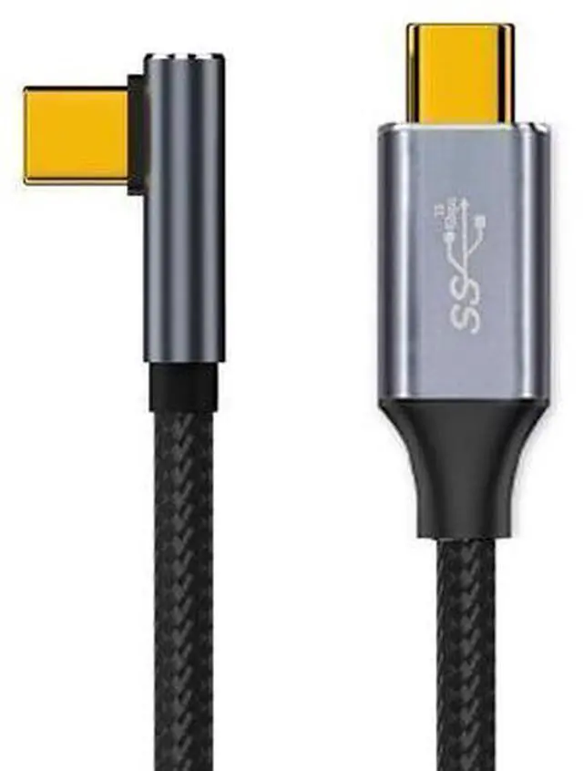Alt view image 8 of 14 - Vszerda 90 Degree USB3.1 USB-C Type-C Male to Male Cable Low Profile Angled 4K@60Hz Gen 2 100W 10Gbps Data Extension Cord for Laptop Phone, 3m/9.8ft
