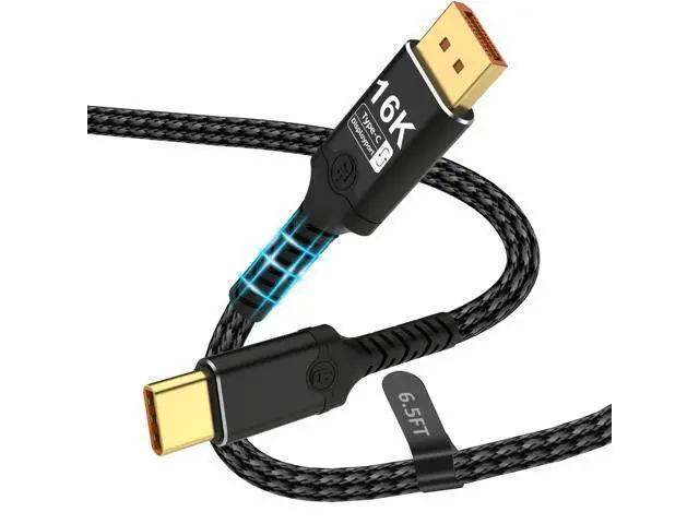 Alt view image 8 of 14 - Vszerda Displayport to USB C Bidirectional USB C to DisplayPort 2.1 Cable Support 16K@60Hz 8K@120Hz Resolution Braided Thunderbolt 5 Compatible with MacBook Pro/Air,Galaxy S25, iPad Pro,XPS 17, 6.56FT