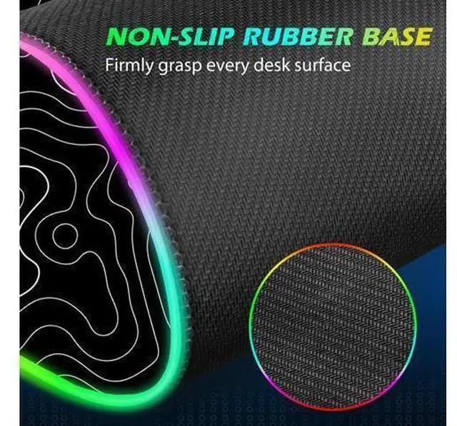 Alt view image 10 of 10 - ToLuLu RGB Wireless Charging Gaming Mouse Pad, 7.5/10/15W 10 Light Modes LED Mouse Pad Computer Keyboard Mat Mousepad, 800x300x4MM Extended Large Desk Pad for Gamer, Black and White Abstract Lines