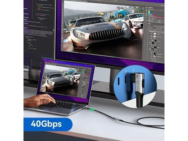 Alt view image 12 of 14 - right angle type c extension 3.3FT/1M for Thunderbolt 4 Extension Cable high Speed 40Gbps Data Transfer, 8k/4k@60hz video,240w Fast Charging,male to female usb-c high speed 90 degree extension cable.