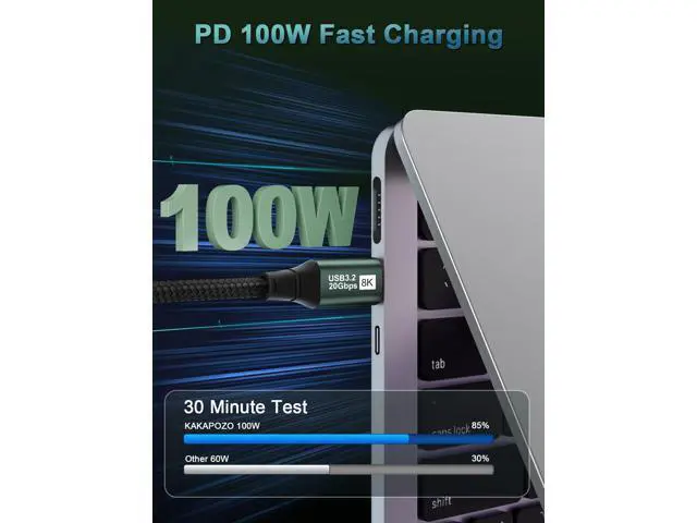Alt view image 11 of 14 - USB C Monitor Cable 10FT-8K@60Hz USB-C Video Cable-100W PD Fast Charging-USB 3.2 Gen 2 20Gbps Type-C Data Transfer, USBC to USBC Video Cable for iPhone 15/16 Plus 17 Air Pro Max, MacBooks, iPad