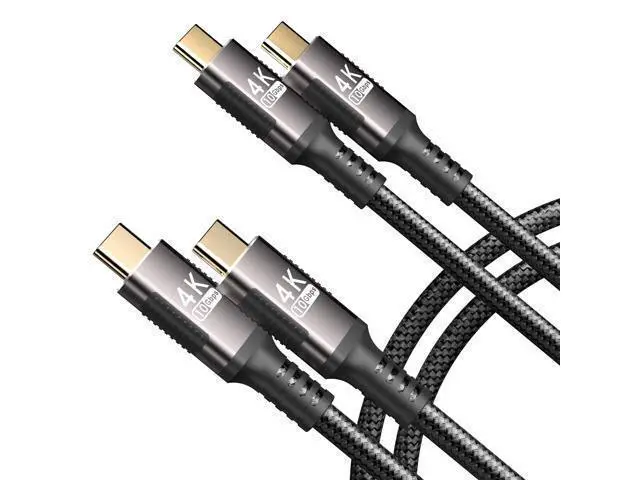 Alt view image 8 of 14 - Vszerda USB-c to USB-c Cable 3.3ft 2 Pack Compatible with Thunderbolt 3,USB C 3.1 Cable 10Gbps Data Transfer,4K@60Hz/2K@120Hz Video Output Monitor Cord,Type-C Nylon Braided 100W Fast Charging.