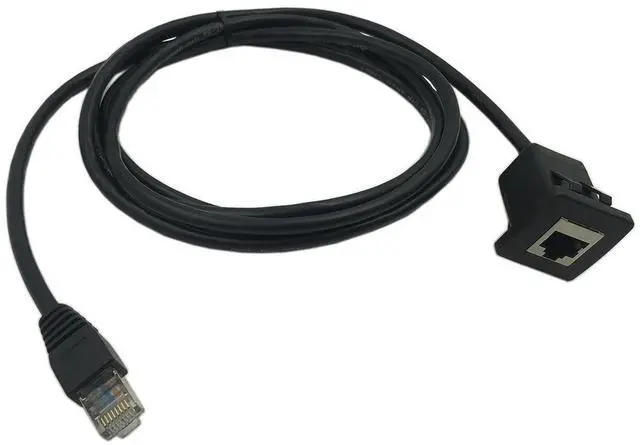 Alt view image 9 of 14 - RJ45 Male to Female LAN Ethernet Network Cat 5e Panel Mount Cable (Black)(2m)