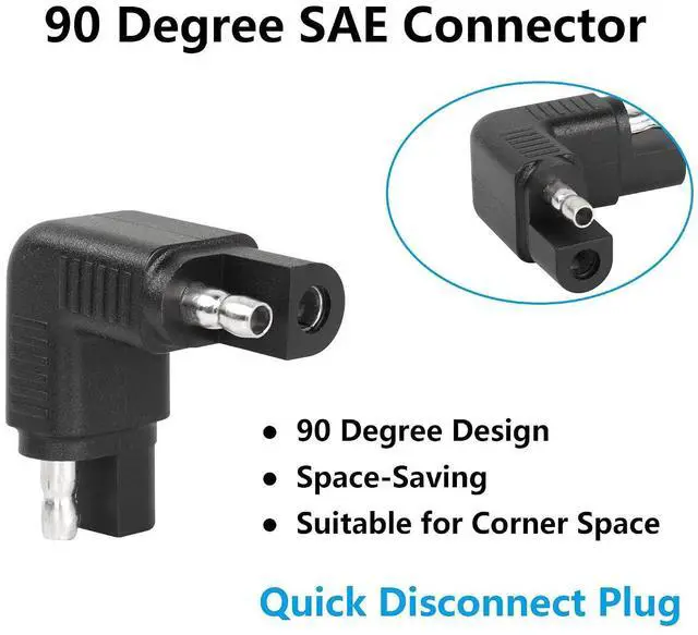 Alt view image 8 of 12 - Right Angle SAE Polarity Reverse Adapter, 90 Degree SAE to SAE Plug Quick Disconnect Connector for Solar Panel,RV,etc(4-Pack)