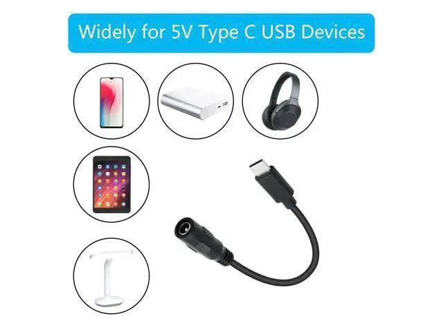 Alt view image 10 of 12 - 4Pcs Short DC 5.5mm x 2.1mm to USB C Power Cord 6inch, DC 5521 Female to USB Type C Male Plug 5V 3A Power Charging Cable Extension Cord, for Small Fan, Bedside Lamp Etc Other USB Type C Equipment
