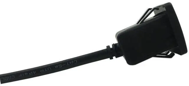 Alt view image 14 of 14 - RJ45 Male to Female LAN Ethernet Network Cat 5e Panel Mount Cable (Black)(2m)