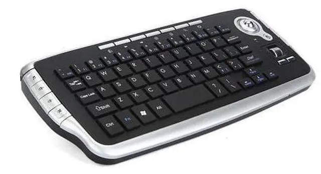 Alt view image 6 of 10 - Mini Ergonomic Keyboard Trackball Air Mouse 1200dpi Function TV 2.4G Wireless Keyboard with trackball for Lapotp PC TV (Silver)