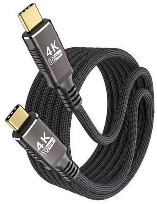 Alt view image 8 of 14 - Vszerda Long USB C to USB C Cable 10FT Compatible with Thunderbolt 3,USB C 3.1 Gen 1 Cable 10 Gbps Data Transfer,4K@60Hz/2K@120Hz Video Output Monitor Cord,Type-C Nylon Braided 100W Fast Charging.