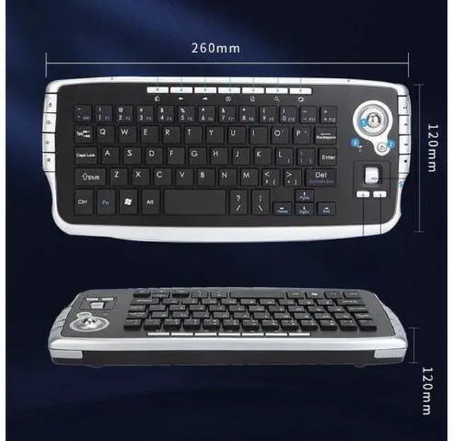 Alt view image 8 of 10 - Mini Ergonomic Keyboard Trackball Air Mouse 1200dpi Function TV 2.4G Wireless Keyboard with trackball for Lapotp PC TV (Silver)
