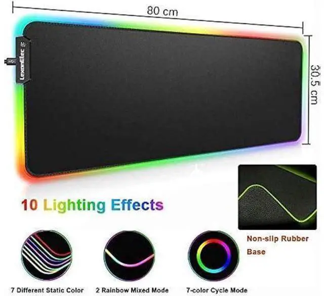 Alt view image 10 of 12 - Wireless Gaming Keyboard and Mouse Combo,3 in 1 Rainbow LED Rechargeable Keyboard Mouse with 3800mAh Battery Metal Panel,10 Colors RGB Gaming Mouse Pad (32.5x12x0.15 inch),7 Colors Mute Gaming Mouse
