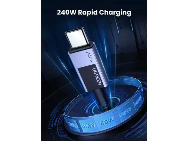 Alt view image 9 of 14 - UGREEN USB C to USB C Cable, 240W USB C Cable Fast Charging, USB C Charger Cable Type C Cord Compatible with MacBook Pro/Air, iPhone 17/17 Pro/17 Pro Max/16, Galaxy S25/S24, iPad Pro/Air/Mini 6, 6.6FT