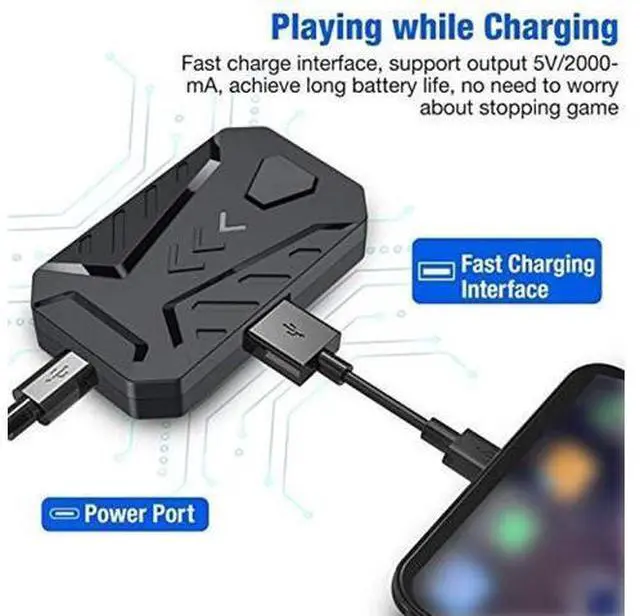 Alt view image 8 of 10 - Mobile Gaming Keyboard Mouse Adapter Converter for PUBG, for Android and for iOS Mobile Phones, Support Bluetooth, with Adjustable Stand(Black)