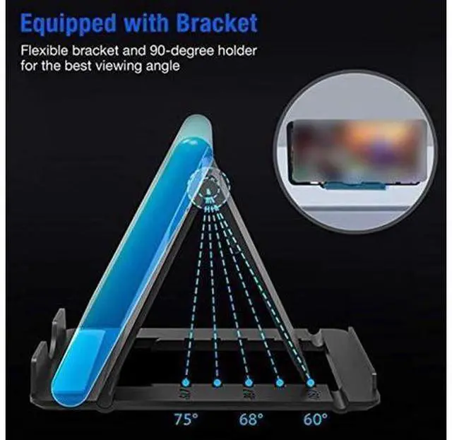 Alt view image 9 of 10 - Mobile Gaming Keyboard Mouse Adapter Converter for PUBG, for Android and for iOS Mobile Phones, Support Bluetooth, with Adjustable Stand(Black)