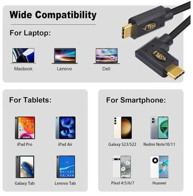 Alt view image 14 of 14 - Vszerda USB4.0 Cable Spring Coiled, USB C to USB C Cord 8K/6K @60hz 40Gbps 240W Fast Data Charging Type C Spring Spiral Cord Cables, 4FT/1.2M (Male to Female, Straight to Left/Right Angled)