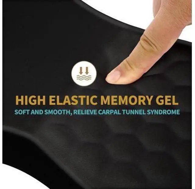 Alt view image 9 of 12 - Ergonomic Mouse Pad Wrist Support with Massage Design Wrist Rest Pain Relief Mousepad with Memory Foam&Non-Slip PU Base Mouse Pads for Wireless Mouse & Desk (12x8 inch Black)