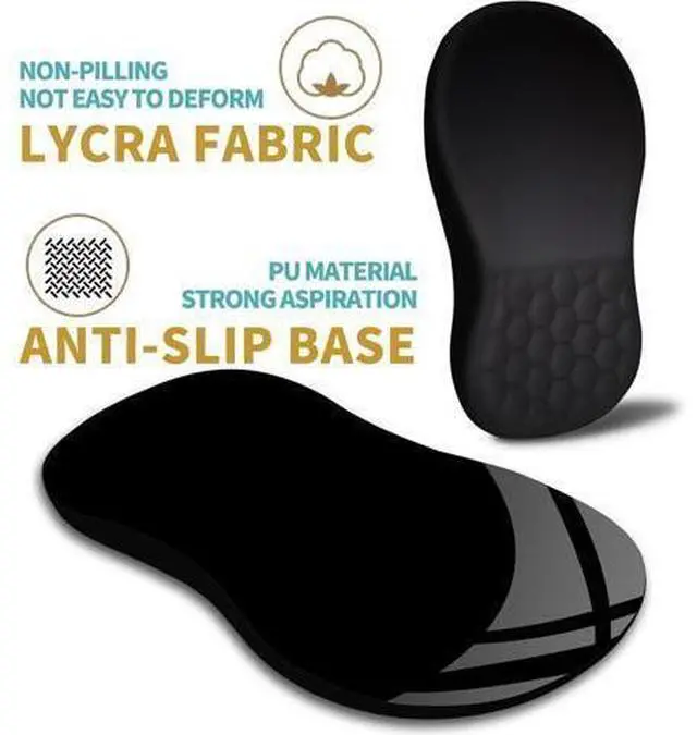 Alt view image 12 of 12 - Ergonomic Mouse Pad Wrist Support with Massage Design Wrist Rest Pain Relief Mousepad with Memory Foam&Non-Slip PU Base Mouse Pads for Wireless Mouse & Desk (12x8 inch Black)