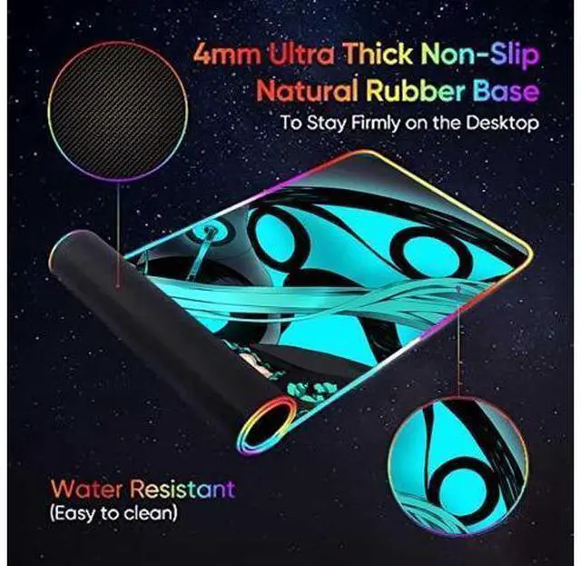 Alt view image 12 of 14 - led Light Mouse pad pro,Hatsune Miku GZ401 Gaming RGB Mouse mat Large Leopard Mouse pad,Anime Waifu Extended Mousepad Oversized Gaming Anime Desk mat 31.5*15.7