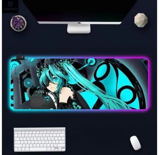 Alt view image 14 of 14 - led Light Mouse pad pro,Hatsune Miku GZ401 Gaming RGB Mouse mat Large Leopard Mouse pad,Anime Waifu Extended Mousepad Oversized Gaming Anime Desk mat 31.5*15.7