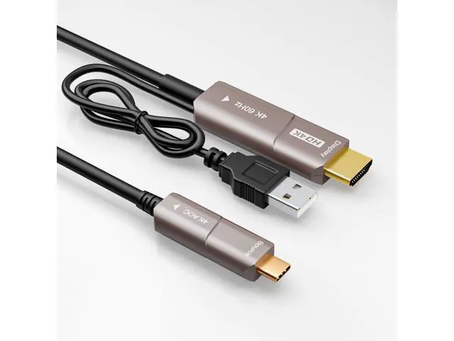 Alt view image 8 of 14 - Vszerda USB C to HDMI Optical Cable USB 3.1 Type C to HDMI 4K Thunderbolt 3/4 Compatible for MacBook Pro/Air (F0402-AOC-10M)