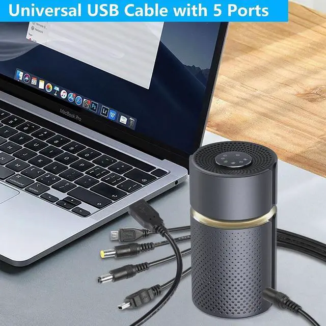 Alt view image 8 of 12 - USB to DC 5V Power Cord, Universal USB Cable with 5 Ports (5.5x2.5, 5.5x2.1, 3.5x1.35, Micro USB, Type-C) for Router,Mini Fan,Speaker, MP3, MP4 More 5V Devices - 0.6M/2FT