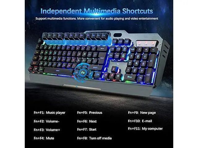 Alt view image 11 of 12 - Wireless Gaming Keyboard and Mouse Combo,3 in 1 Rainbow LED Rechargeable Keyboard Mouse with 3800mAh Battery Metal Panel,10 Colors RGB Gaming Mouse Pad (32.5x12x0.15 inch),7 Colors Mute Gaming Mouse
