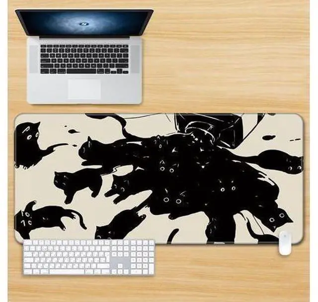 Alt view image 2 of 2 - Kawaii Anime Cat Mouse Pad Xxl Desk Mat Mousepad Large Gaming Mouse Pad Computer Non-Slip Base Desk Mat for Office&Home 80X30CM