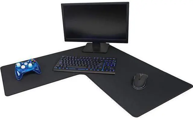 Alt view image 14 of 14 - LPadds L Shaped Mouse Pad - Large, 3mm thickness, Stitched Edges, Water Resistant - Corner Mouse Mat for L Shaped Desk, Corner Desk and Gaming Setup
