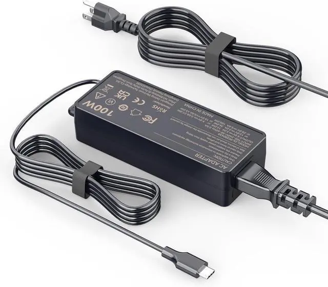 Alt view image 8 of 14 - 6FT IEC C5 Cord + 100W USB-C Charger Bundle, Universal Type C Power Adapter Compatible with Lenovo HP Dell Asus Acer