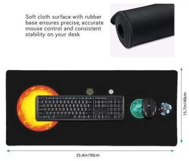 Alt view image 7 of 10 - Outer Wilds XXL Gaming Mouse Pad - 35.4"x15.7" Extra-Large Desk Mat with Non-Slip Base for Full Keyboard and Mouse, Home Office Setup