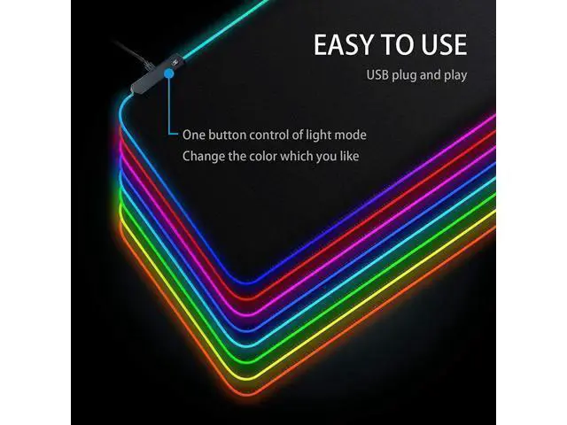 Alt view image 9 of 14 - Mouse Pad, RGB Gaming Mouse Pad, 14 Modes Led Extended Mousepad, Large Mouse Pad with 31.511.8 inch, RGB Mouse pad with Non-Slip Base, Extra Large Soft Computer Keyboard Mouse Pads